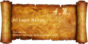Allaga Milos névjegykártya